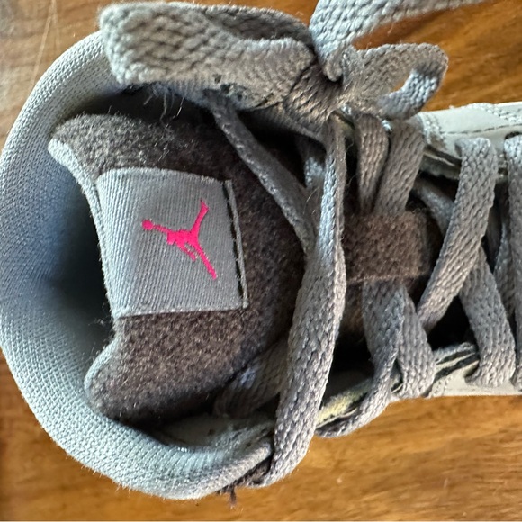 Jordan 1 Retro Shoes Infant 6C Gray Sneakers - Picture 4 of 6